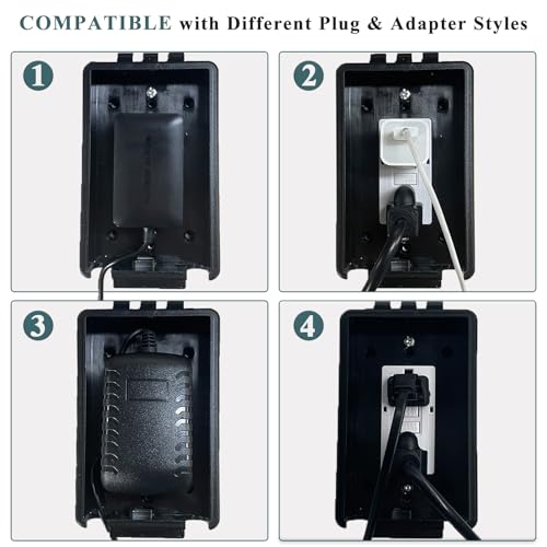 Baby Safety Dual Outlet Cover Box-Key Lock for Much Better Toddler Proofing,Easier Operation, Simple 4 Step Install with Included Screws,Provides Extra Space Inside for Plugs,Adapters(2Pack)