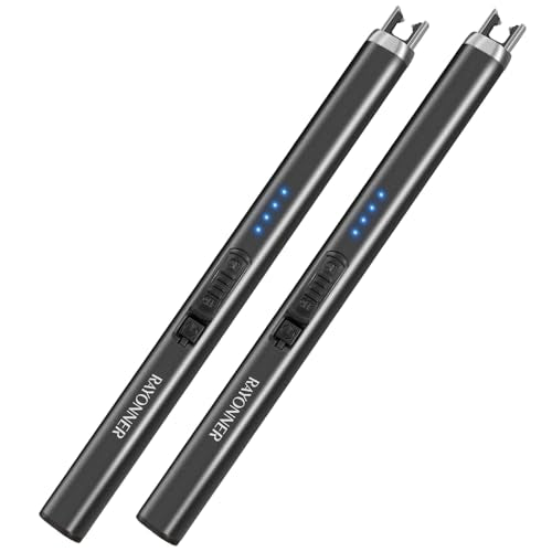 Rechargeable Electric Candle Lighter - USB Plasma Arc Lighter, 2 Pack, Black