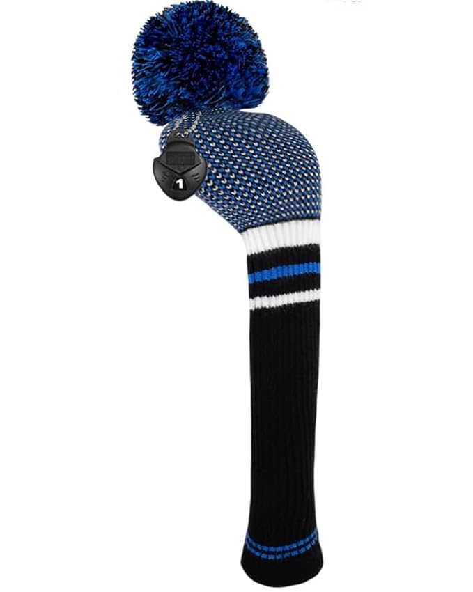 Knit Pom Pom Golf Club Cover with Number Tags - 1 Piece