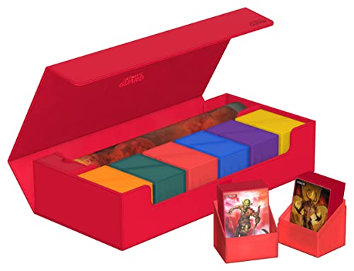 Ultimate Guard Superhive 550+ Deck Case Red for Double-Sleeved Cards, Magnetic Closure