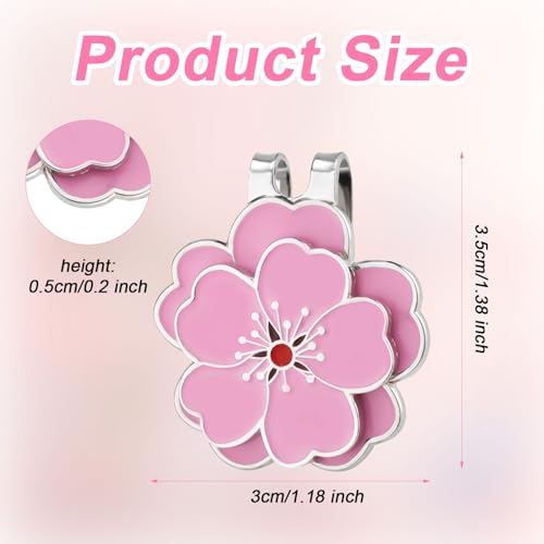 Magnetic Golf Ball Marker with Hat Clip - Flower Design