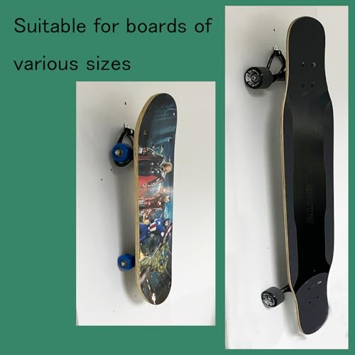 Universal Skateboard Wall Mount Rack - 2 Pack Adjustable Storage
