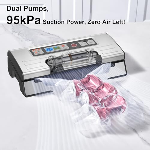 Vacuum Sealer Machine with Double Heat Seal & Built-in Cutter