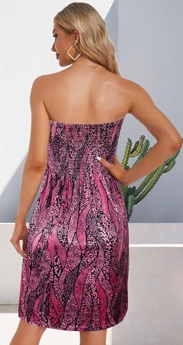 Floral Off Shoulder Strapless Midi Dress - Purple Graffiti, Small