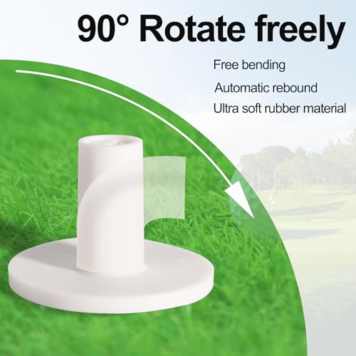 Adjustable Height Rubber Golf Tees for Indoor & Outdoor Practice - White 5 Pack, 1.5"