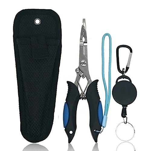 Stainless Steel Fishing Pliers - Needle Nose Multitool with Sheath & Lanyard - Color-1