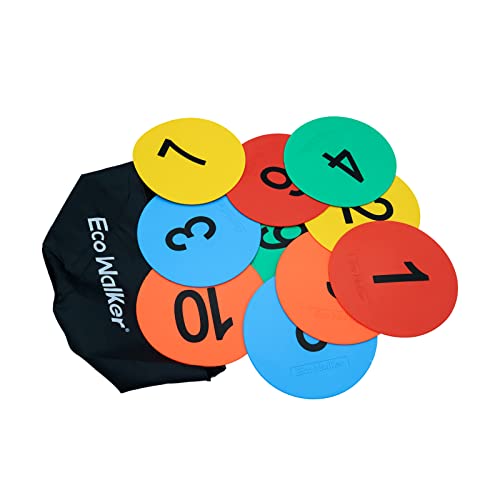 Flat Spot Markers for Sports Training - Pack of 10 - Numbers 1-10