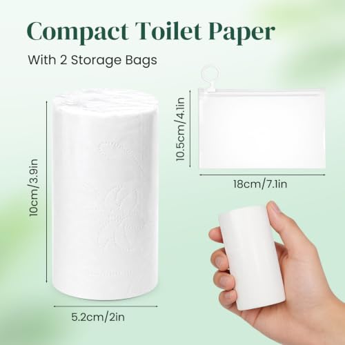Travel Toilet Paper - 5-Pack with Storage Bags, Individually Wrapped