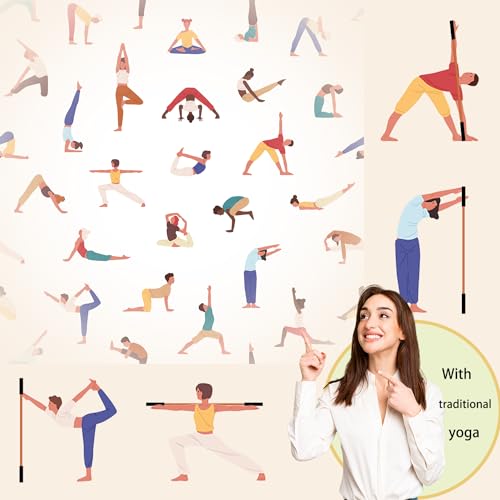 5ft Yoga Stick - Natural Bamboo with Non-Slip Black Ends