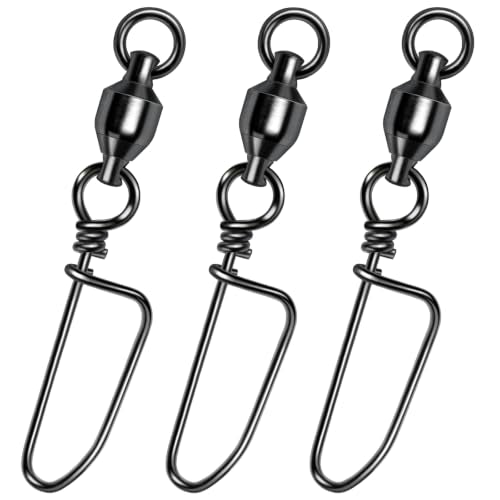 20-Pack Fishing Swivels with Snaps - 35LB Strength