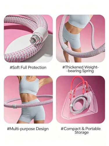 5 lbs Soft Spring Weighted Hula Hoop for Core Workout - Purple