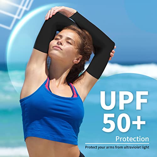 Cooling Sports Arm Sleeve UPF 50 - Black for Men & Women