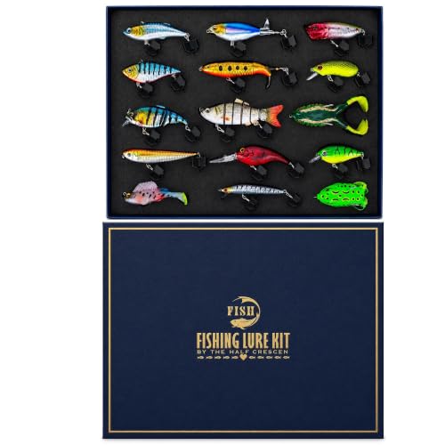 Half Cressen Hard/Soft Bait Fishing Lures Gift Box 15PCS Bass Swimbait Set