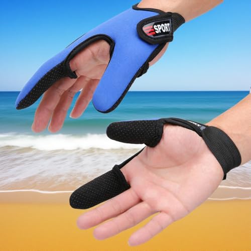 Fishing Gloves Set 3 Pcs Neoprene Anti-Slip, Adjustable Double & Single Finger
