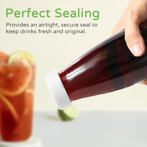Silicone Milk Bottle Caps - 48mm Diameter, Reusable, White (6 Pack)