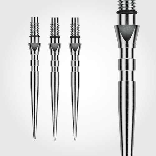 Winmau 26mm Groove Silver Carbon Steel Dart Tips Threaded Rapid-Change Set