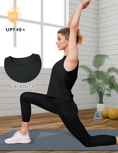 Ice Silk Workout Tank Top for Women - Black, Small