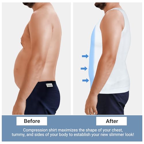 Mens Compression Tank Top - Gynecomastia Slim Shaper Undershirt