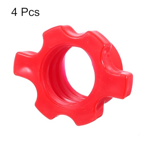 Red Spin-Lock Dumbbell Bar Nut Set for Weight Training & Fitness