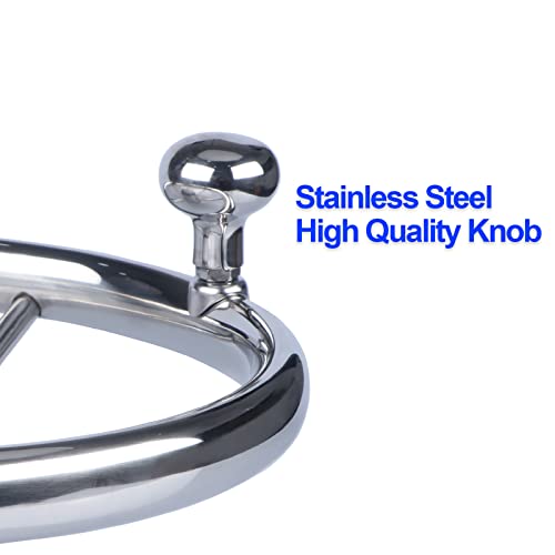 Silver 11 Inch Boat Steering Wheel with Knob for Seastar & Verado - Marine Grade Stainless Steel