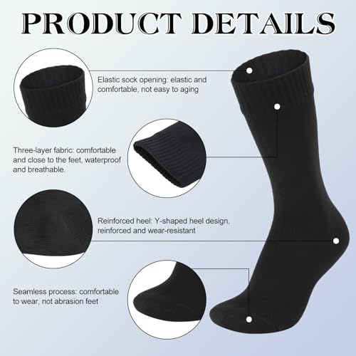 Jspupifip Unisex Waterproof Breathable Socks - Medium Black for Outdoor Activities