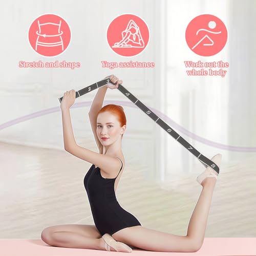 Elastic Tension Band - 8 Segment Pilates Stretching Rope - Red