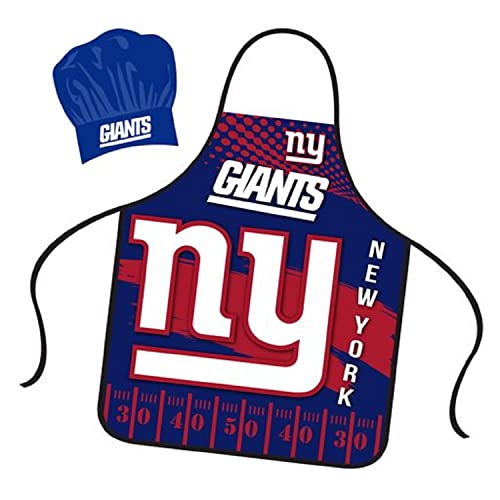 New York Giants Chef Hat & Apron Set - Universal Size for BBQ