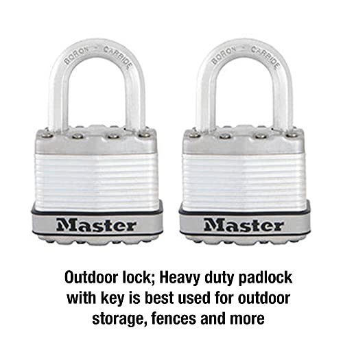 Master Lock M1XT Magnum Heavy Duty Padlock with Key, 2 Pack Keyed-Alike