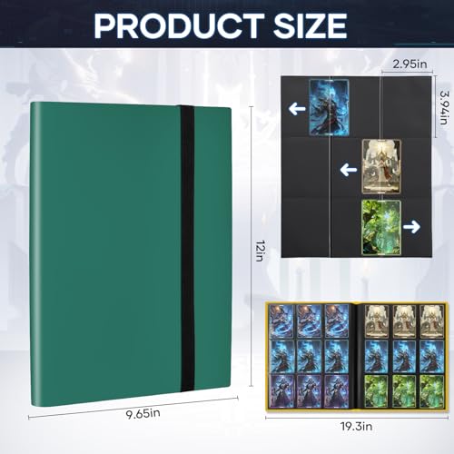 Trading Card Binder - 360 Pockets Green Album for MTG, Sports Cards