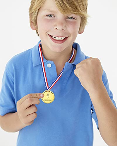 Pllieay 48 Pcs Winner Medals Set Gold Silver Bronze Party Awards Trophy Decorations