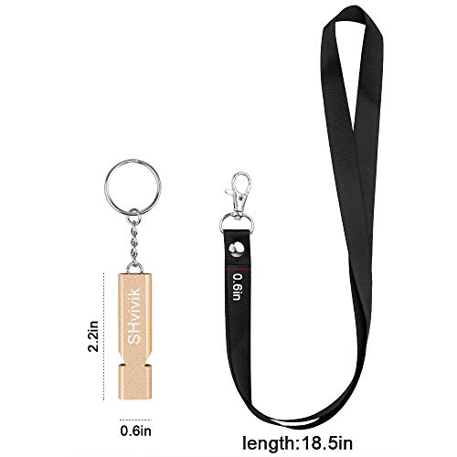 Double-Tube Emergency Survival Whistle - 2 Pack with Lanyards & Keychains
