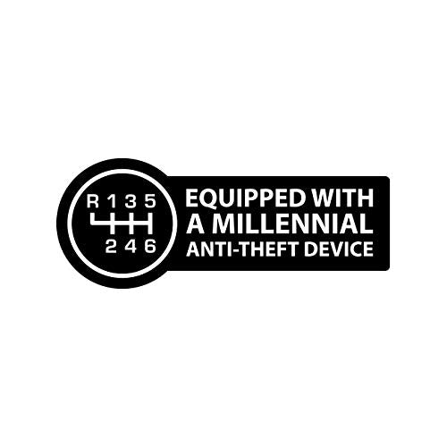 Anti-Theft Device Decal - Manual Stick Shift - 1.25" x 0.49" Vinyl Sticker