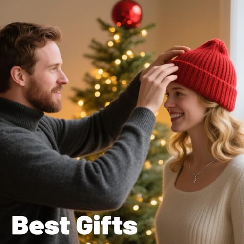 Winter Beanie Hat for Men & Women - Soft Fleece Lined, Grey