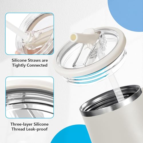 40 oz Leak Proof Replacement Lid for Stanley Cup with Flip Straw