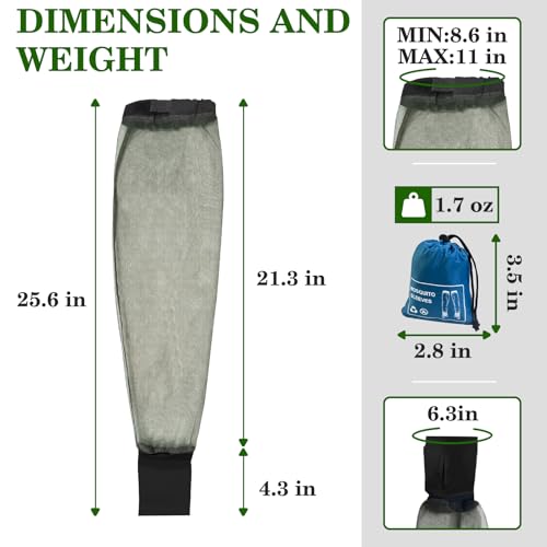 Mosquito Sleeves for Arms - Adjustable Bug Protection, 2 Pack