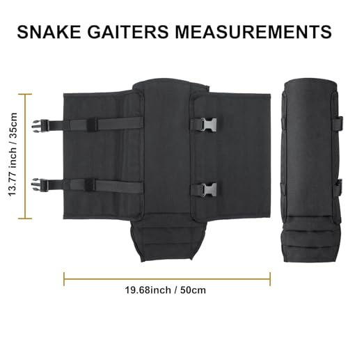 Snake Gaiters for Men & Women - Adjustable Size - Black