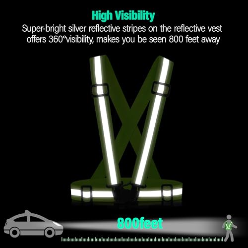 Adjustable Reflective Safety Vest for Running & Cycling - 2 Pack