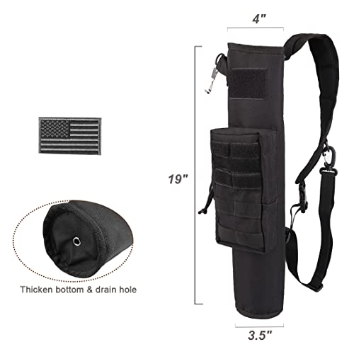 KRATARC Black Lightweight Archery Quiver Foldable Hip & Back Use with Molle System