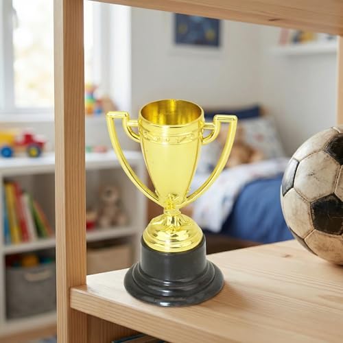 Mini Trophy Cups - 3 Pack Gold Trophies for Kids' Awards