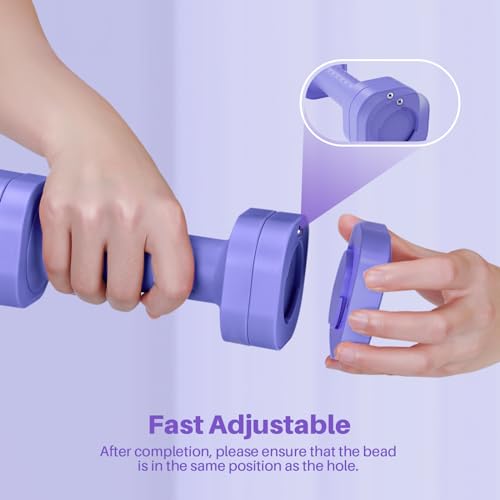 Adjustable Dumbbell Set for Women - 4 in 1 Free Weights - Purple