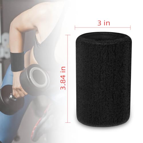 Athletic Sweatbands - 6 Pack Wristbands for Sports & Fitness