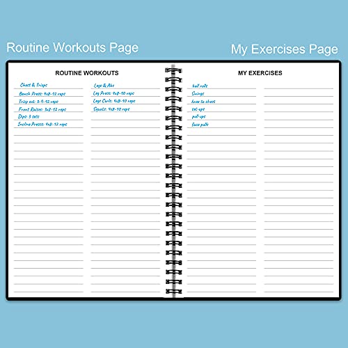 A5 Fitness Planner - Workout Log Book for Weight Loss & Gym - Black