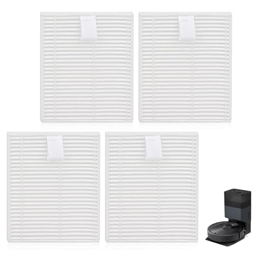 Replacement Filters For Roborock Q7 M5 / Q7 M5+ / Q7 L5 / Q7 L5+ Vacuum Cleaner HEPA Filter - Filter Household Cleaning Sweeper Filter, Filter Washable and Reusable (4Pcs White)