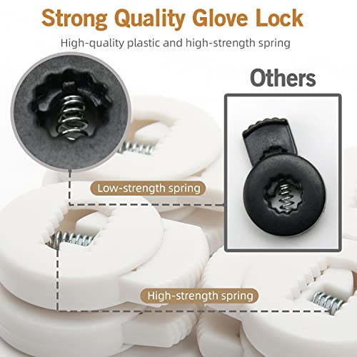 Baseball Glove Lace Locks - 8 Pack, Strong Elasticity, Black