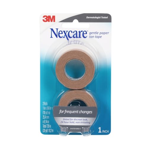 Gentle Paper First Aid Tape - Hypoallergenic Tan Medical Tape, 2 Pack