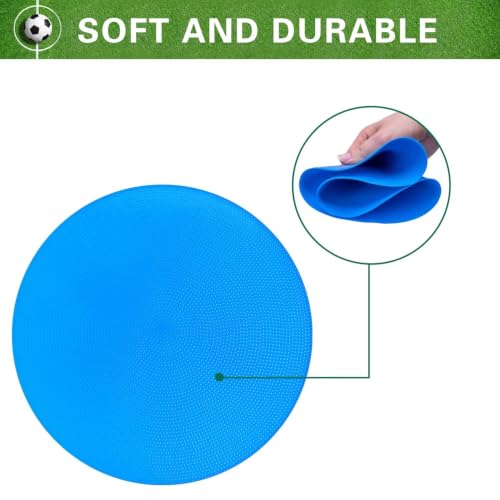 9-Inch Non-Slip Rubber Spot Markers - Blue, Set of 12