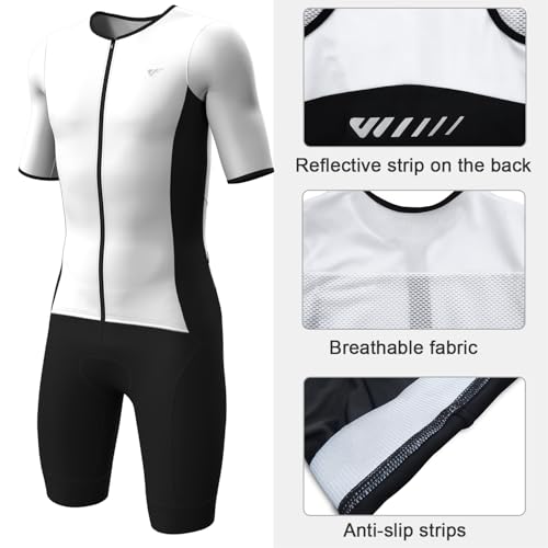 Men's Triathlon Suit - Race Skinsuit for Cycling, Swim & Run
