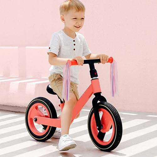 Bike Streamers for Kids - 1 Pair Rainbow Tassel Ribbons - Pink, Purple & White