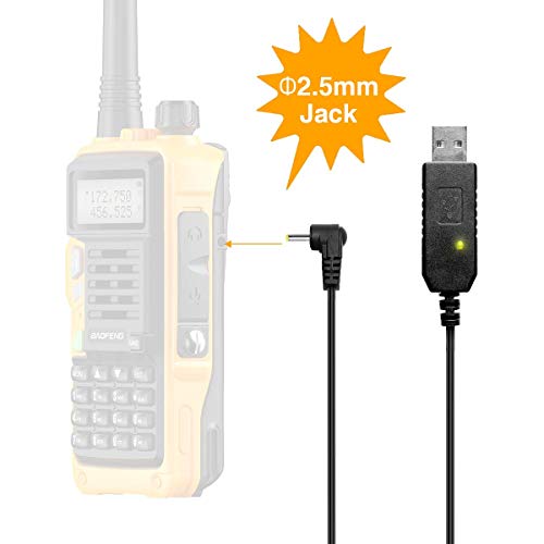 2.5mm USB Charger Cable with Indicator Light for Two Way Radios