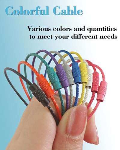 20 Pcs 6" Colored Coated Wire Keychains - Multicolour Set